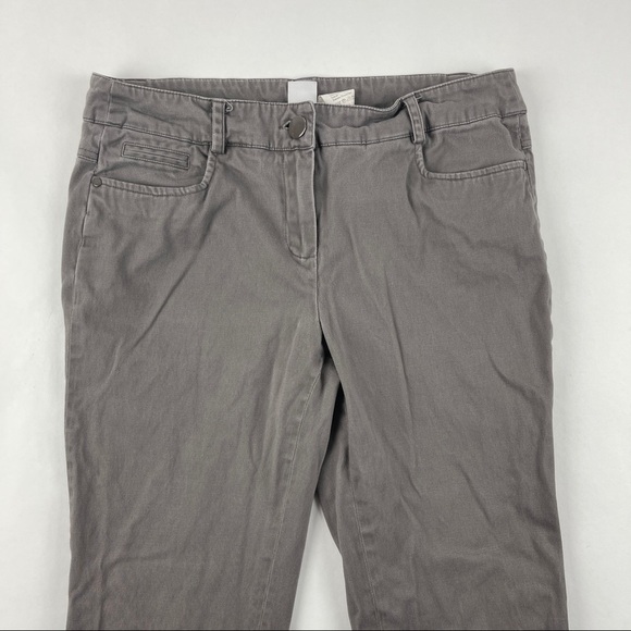 Camaieu Womens Chino Pants Gray Stretch Pockets 10 - Picture 4 of 7